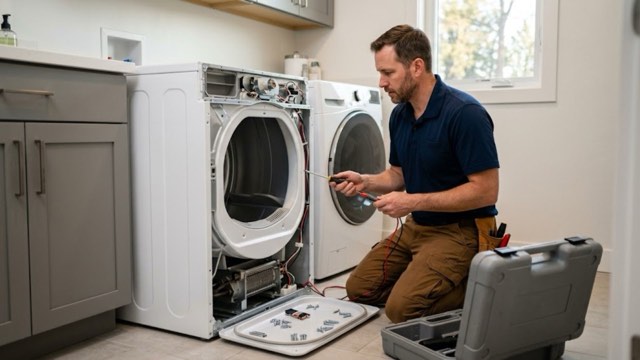 Dryer Repair in progress at a Spokane, WA home