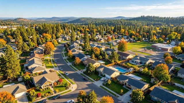 Spokane, Washington residential neighborhood street