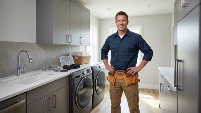Spokane Washer Repair technician diagnosing a washing machine