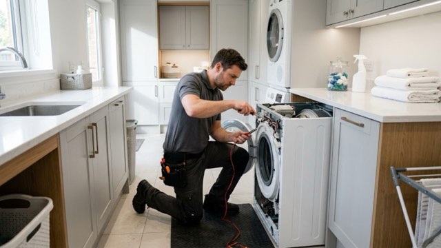 Washer Repair in progress at a Spokane, WA home